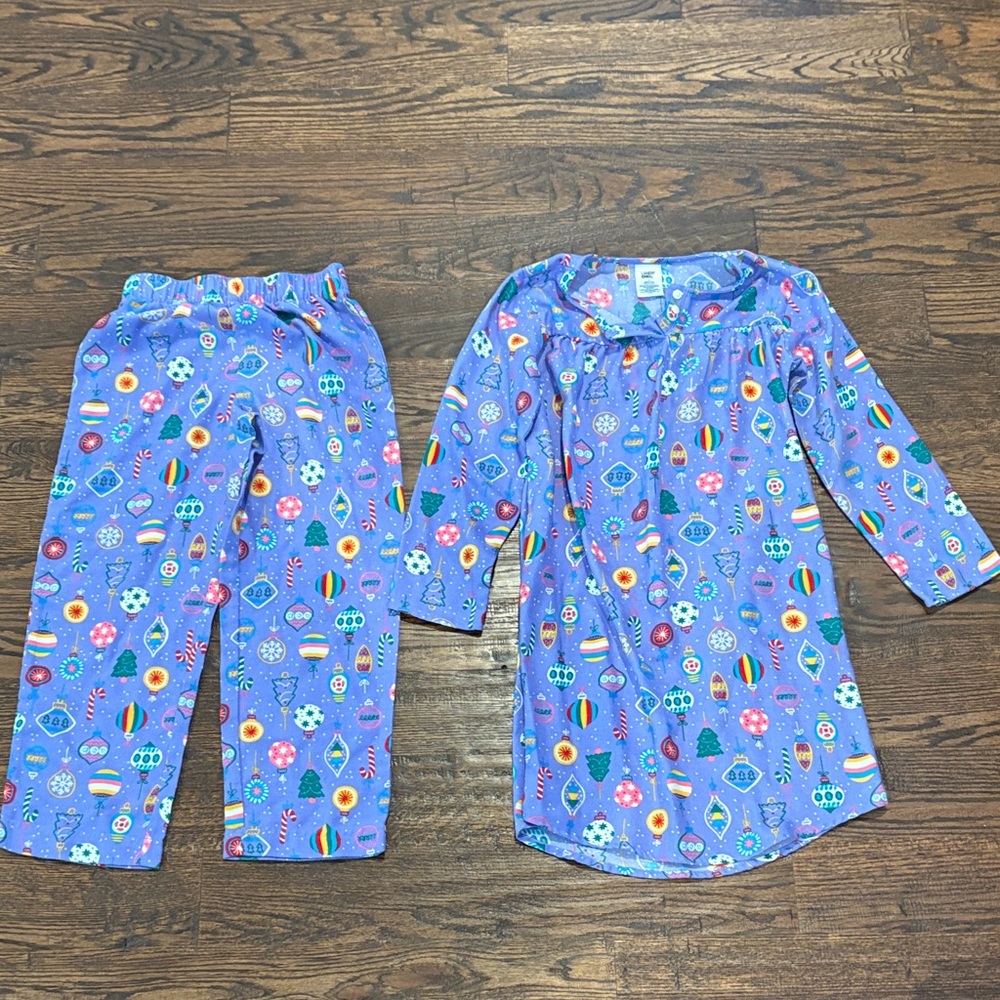 Lands' End Kids Purple Patterned Pajama Set